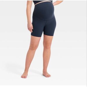 🌸 Ingrid & Isabel Navy Blue Maternity and PostpartumBike Shorts Size Small NWOT